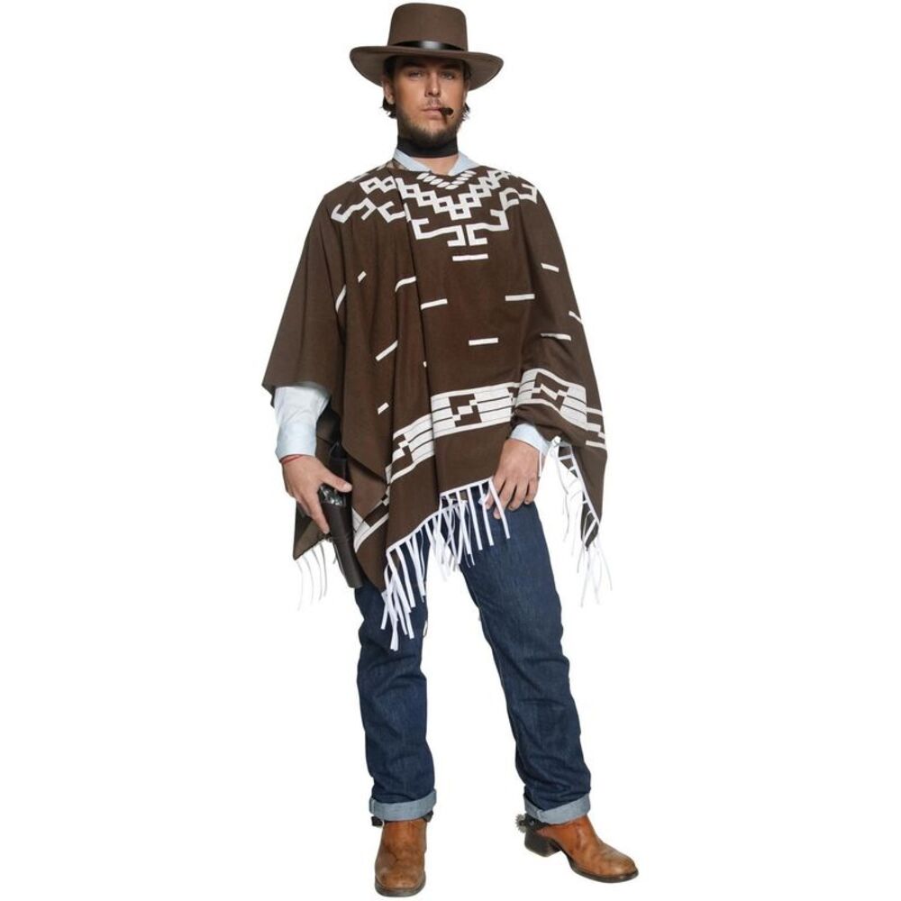 Smiffys Mens Authentic Western Wandering Gunman Costume Set / Brown